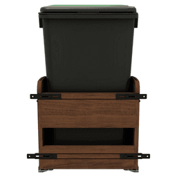 4WCCC Series Double 50 QT Bin Bottom Mount Waste Containers for 18" Cabinet, Black Alt 6 - Image