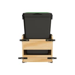 Double 50 Qt. Craftsman Collection Bottom Mount Pullout Waste Container, Black - Front