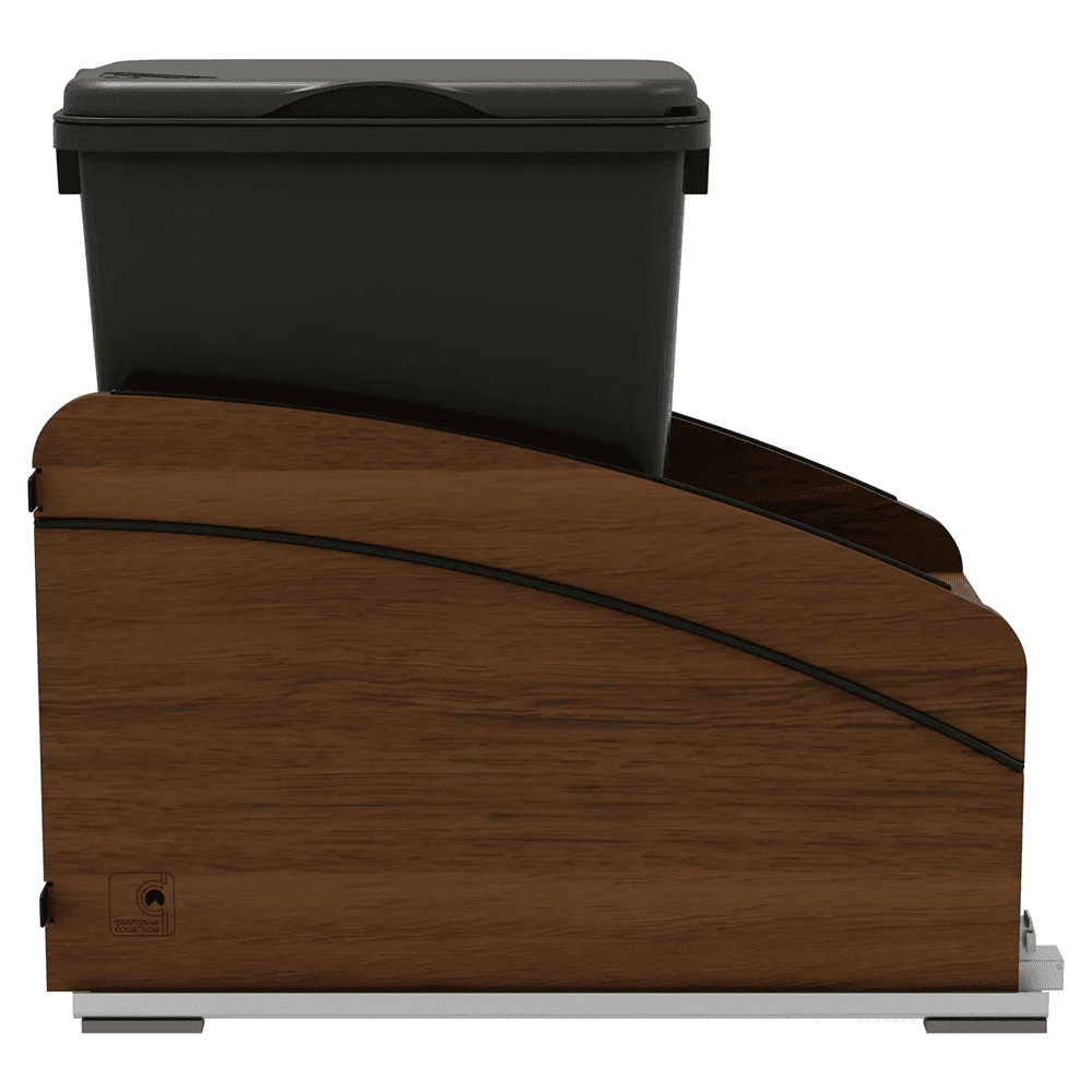 4WCCC Series Single 35 QT Bin Bottom Mount Waste Containers for 15" Cabinet, Black Alt 1 - Image