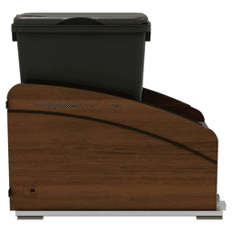 4WCCC Series Single 35 QT Bin Bottom Mount Waste Containers for 15" Cabinet, Black Alt 1 - Image