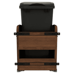 4WCCC Series Single 35 QT Bin Bottom Mount Waste Containers for 15" Cabinet, Black Alt 2 - Image