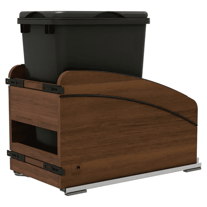 4WCCC Series Single 35 QT Bin Bottom Mount Waste Containers for 15" Cabinet, Black Main - Image