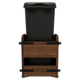 4WCCC Series Single 50 QT Bin Bottom Mount Waste Containers for 15" Cabinet, Black Alt 2 - Image