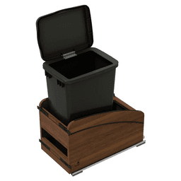4WCCC Series Single 50 QT Bin Bottom Mount Waste Containers for 15" Cabinet, Black Alt 4 - Image