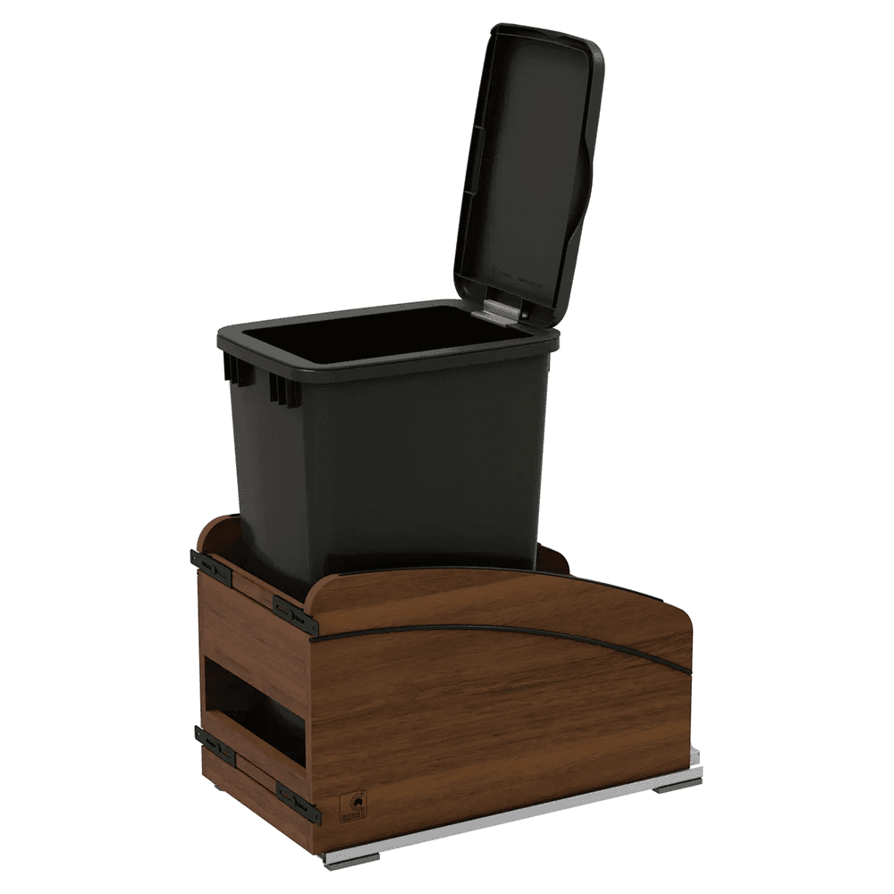 4WCCC Series Single 50 QT Bin Bottom Mount Waste Containers for 15" Cabinet, Black Alt 5 - Image