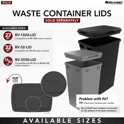 4WCCC Series Single 50 QT Bin Bottom Mount Waste Containers for 15" Cabinet, Black Alt 8 - Image