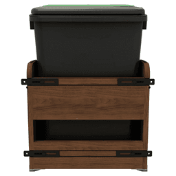 4WCCC Series Double 35 QT Bin Bottom Mount Waste Containers for 18" Cabinet, Black Alt 2 - Image