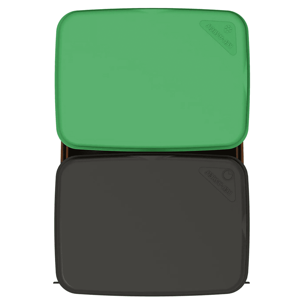 4WCCC Series Double 35 QT Bin Bottom Mount Waste Containers for 18" Cabinet, Black Alt 3 - Image