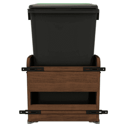 4WCCC Series Double 50 QT Bin Bottom Mount Waste Containers for 18" Cabinet, Black Alt 2 - Image
