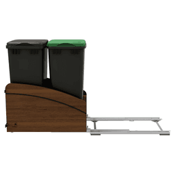 4WCCC Series Double 50 QT Bin Bottom Mount Waste Containers for 18" Cabinet, Black Alt 8 - Image