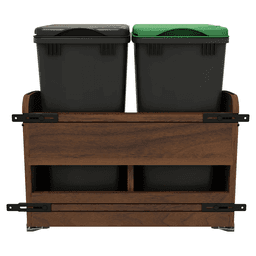 4WCCC Series 32 QT Bin Bottom Mount Waste Containers for 24" Cabinet, Black Alt 2 - Image