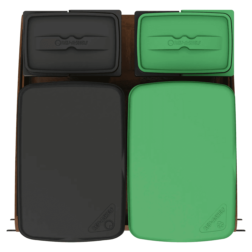 4WCCC Series 32 QT Bin Bottom Mount Waste Containers for 24" Cabinet, Black Alt 3 - Image