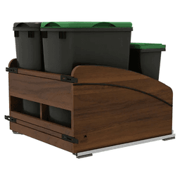 4WCCC Series 32 QT Bin Bottom Mount Waste Containers for 24" Cabinet, Black Main - Image