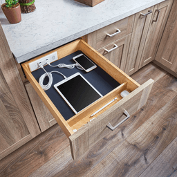 16-1/2" USB Charging Drawer with Soft-Close, Semi-Gloss - Alt Image 1