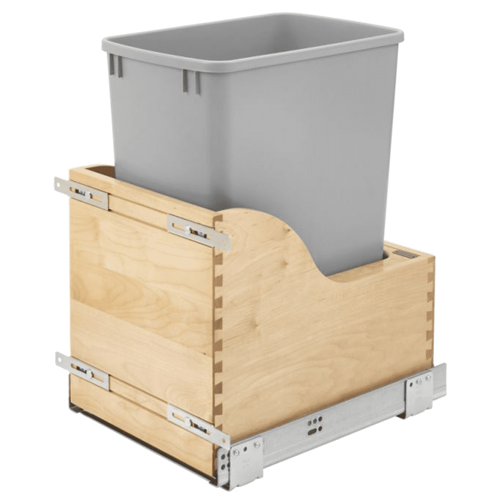 Single 32 QT Bottom-Mount Waste Container Pullout, Soft-Closing - Main Image