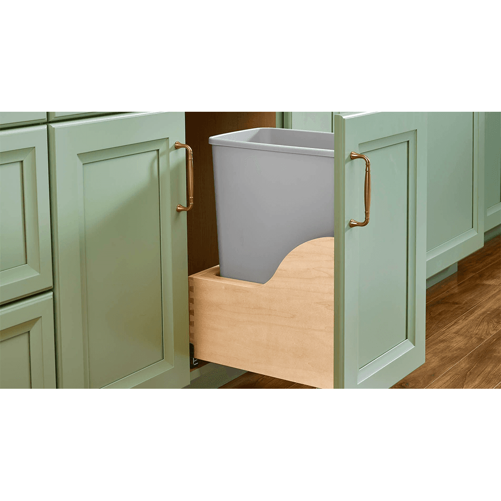 Single 32 QT Bottom-Mount Waste Container Pullout, Soft-Closing - Alt Image 1