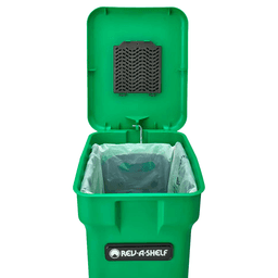 Double 35 QT Bottom-Mount Waste Container Pullout with Soft-Closing, Green/White - Alt Image 1