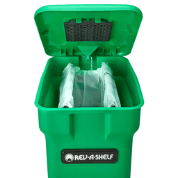 Double 35 QT Bottom-Mount Waste Container Pullout with Soft-Closing, Green/White - Alt Image 2