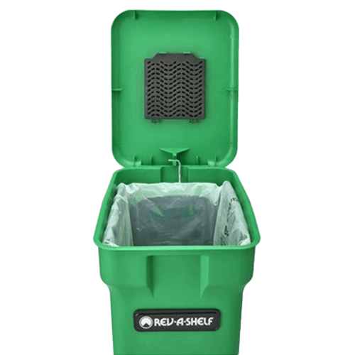 Single 24 QT Bottom-Mount Waste Container Pullout with BLUMOTION Soft-Closing, Green - Alt Image 1
