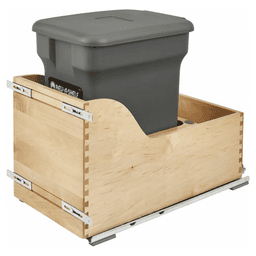 Single 24 QT Bottom-Mount Waste Container Pullout with BLUMOTION Soft-Closing, Orion Gray - Main Image