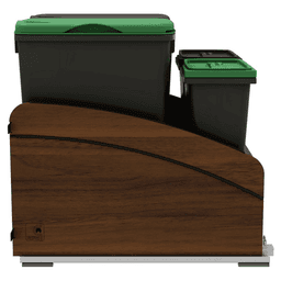 4WCCC Series Double 50 QT Bin Bottom Mount Waste Containers for 18" Cabinet, Silver Alt 2 - Image