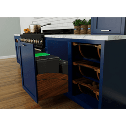 4WCCC Series Double 50 QT Bin Bottom Mount Waste Containers for 18" Cabinet, Silver Alt 7 - Image