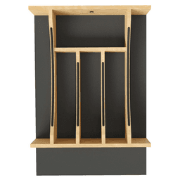 13-1/4" Craftsman Cutlery Drawer Insert with Black Accent, Light Brown Alt 3 - Image