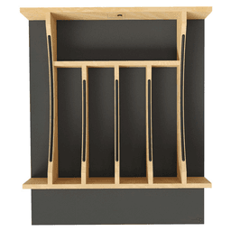 16-1/4" Craftsman Cutlery Drawer Insert with Black Accent, Light Brown Alt 3 - Image