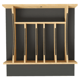 19-1/4" Craftsman Cutlery Drawer Insert with Black Accent, Light Brown Alt 3 - Image
