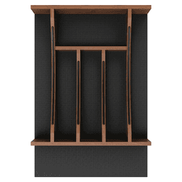 18" 4WCTCC Right Fit Cutlery Drawer Insert, Dark Brown Alt 4 - Image