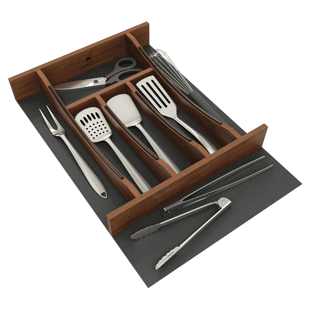 18" 4WCTCC Right Fit Cutlery Drawer Insert, Dark Brown Alt 7 - Image