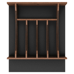 21" 4WCTCC Right Fit Cutlery Drawer Insert, Dark Brown Alt 4 - Image