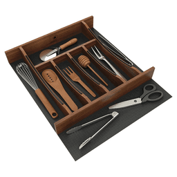 21" 4WCTCC Right Fit Cutlery Drawer Insert, Dark Brown Alt 7 - Image