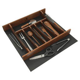 24" 4WCTCC Right Fit Cutlery Drawer Insert, Dark Brown Alt 7 - Image