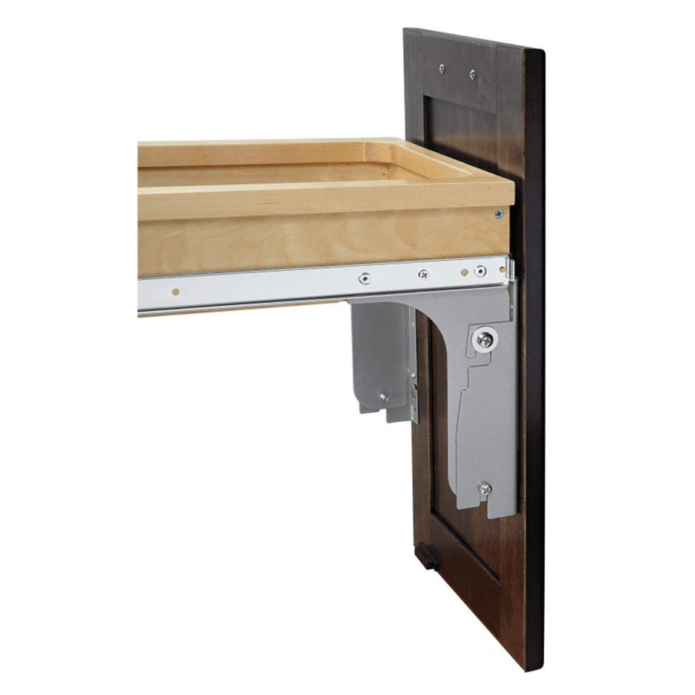 Double 35 QT Top-Mount Waste Container Pullout with Bracket, White - Alt Image 1