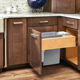 Single 35 QT Top-Mount Waste Container Pullout, Rev-A-Motion Soft-Closing, Silver - Alt Image 3