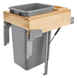 Single 50 QT Top-Mount Waste Container Pullout, Rev-A-Motion Soft-Closing, Silver - Main Image