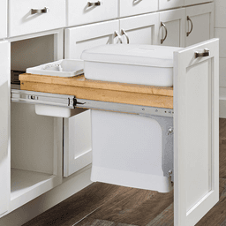 Single 6 Gallon Top-Mount Compost Waste Container Pullout with 35 Qt Bin, Orion Gray - Alt Image 2