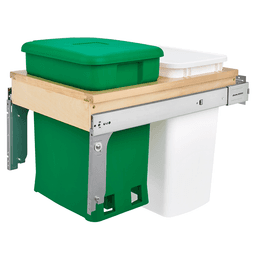 Single 6 Gallon Top-Mount Compost Waste Container Pullout with 35 Qt Bin, Green - Main Image
