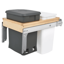 Single 6 Gallon Top-Mount Compost Waste Container Pullout with 35 Qt Bin, Orion Gray - Main Image