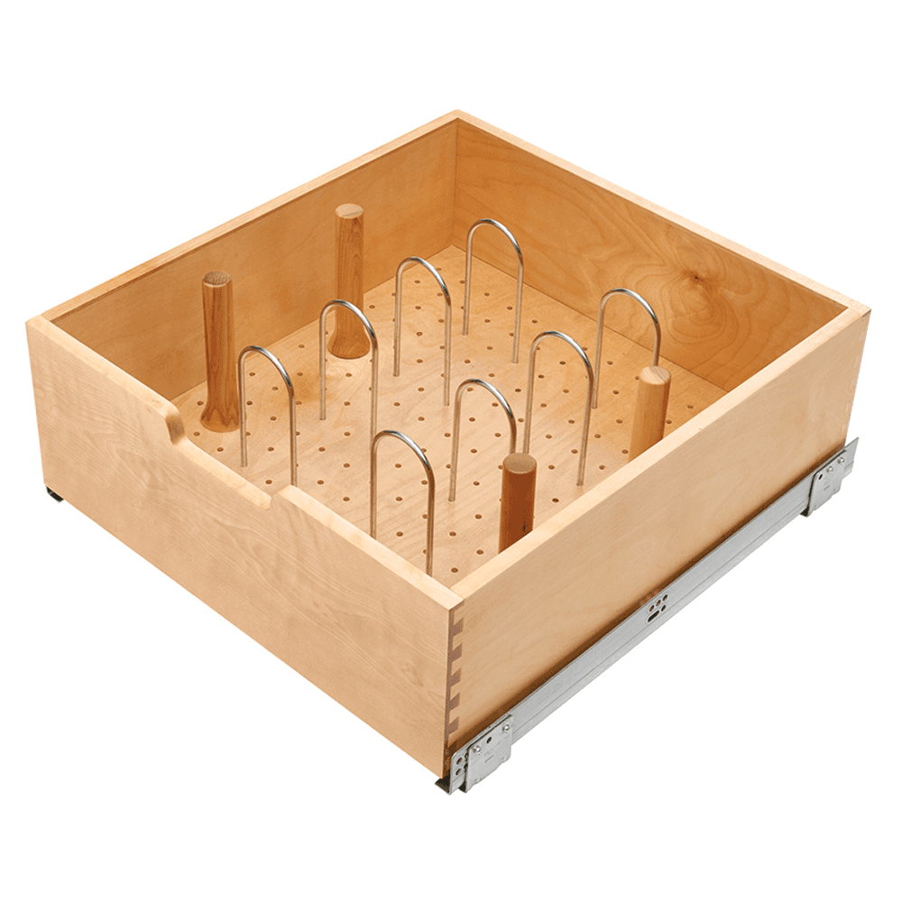 20" 1-Tier Wood Drawer Pullout with BLUMOTION Soft-Closing, Wood - Main Image