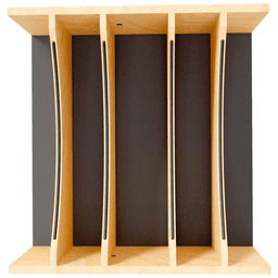 19-1/4" Craftsman Adjustable Deep Cutlery Drawer Divider Insert with Black Accent, Light Brown Alt 5 - Image