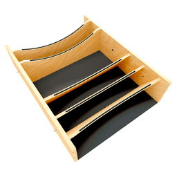 25-1/4" Craftsman Adjustable Deep Cutlery Drawer Divider Insert with Black Accent, Light Brown Main - Image