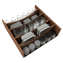 24" 4WDIVCC Deep Drawer Divider Insert, Dark Brown Alt 9 - Image