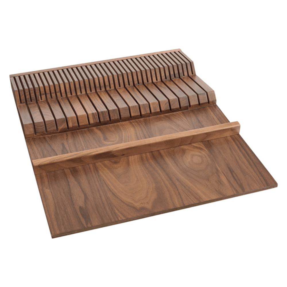 18-1/2" Double Knife Block Insert for Drawer, Walnut - Main Image
