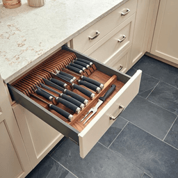 18-1/2" Double Knife Block Insert for Drawer, Walnut - Alt Image 1