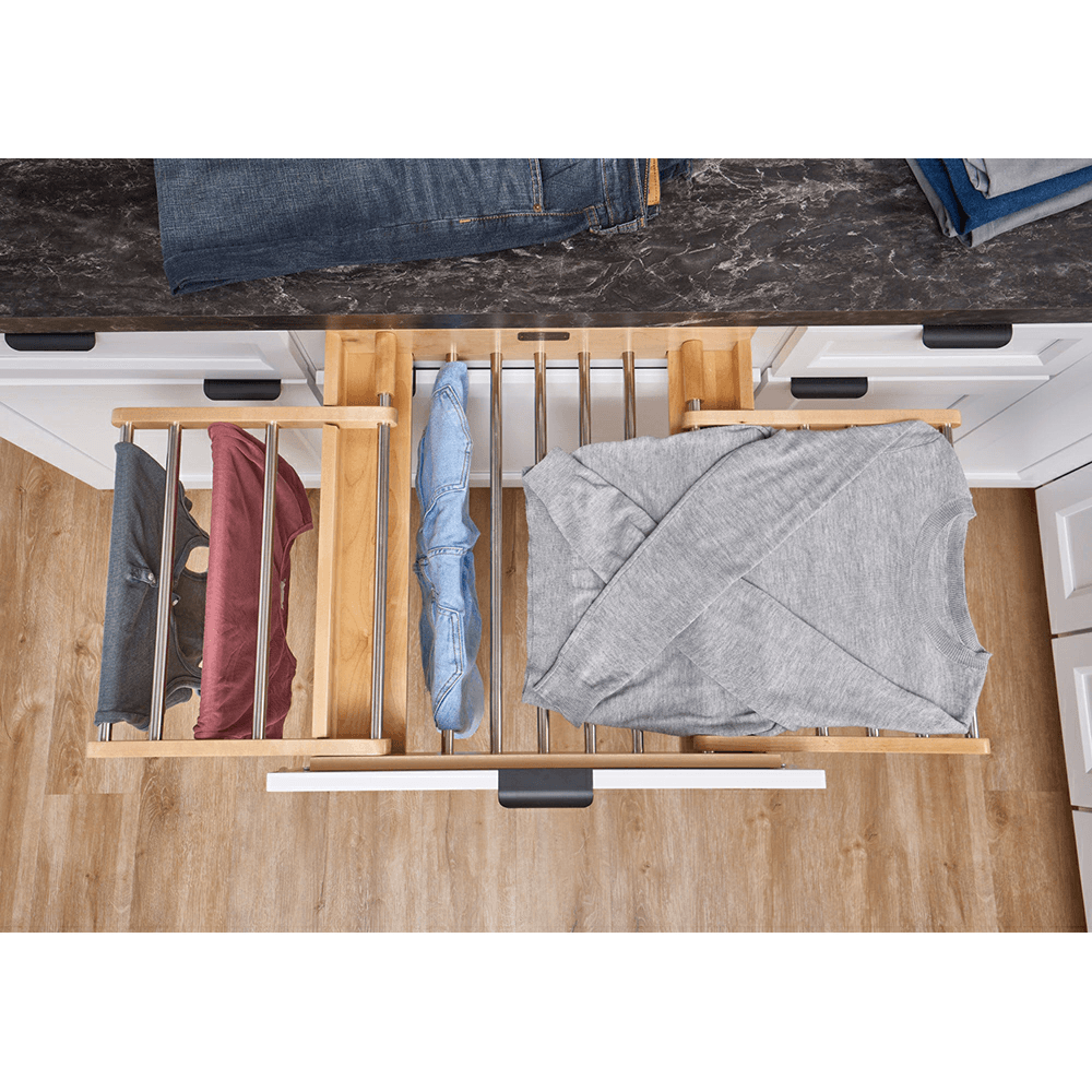 27" 4WDR Wood Drying Rack Drawer with BLUM Soft-Close Slides, Clear Alt 1 - Image