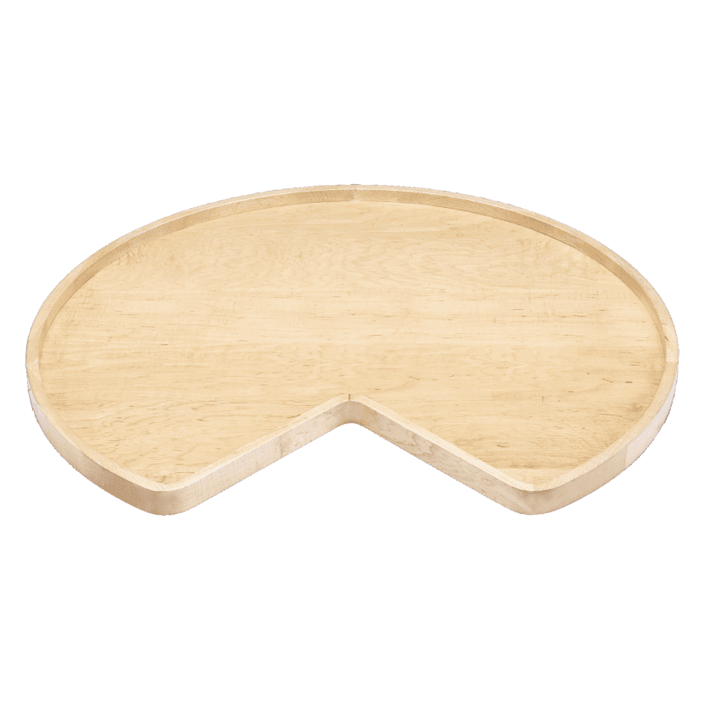28" Kidney 1 Tray Wood Lazy Susan, 1-5/8" Height - Main Image