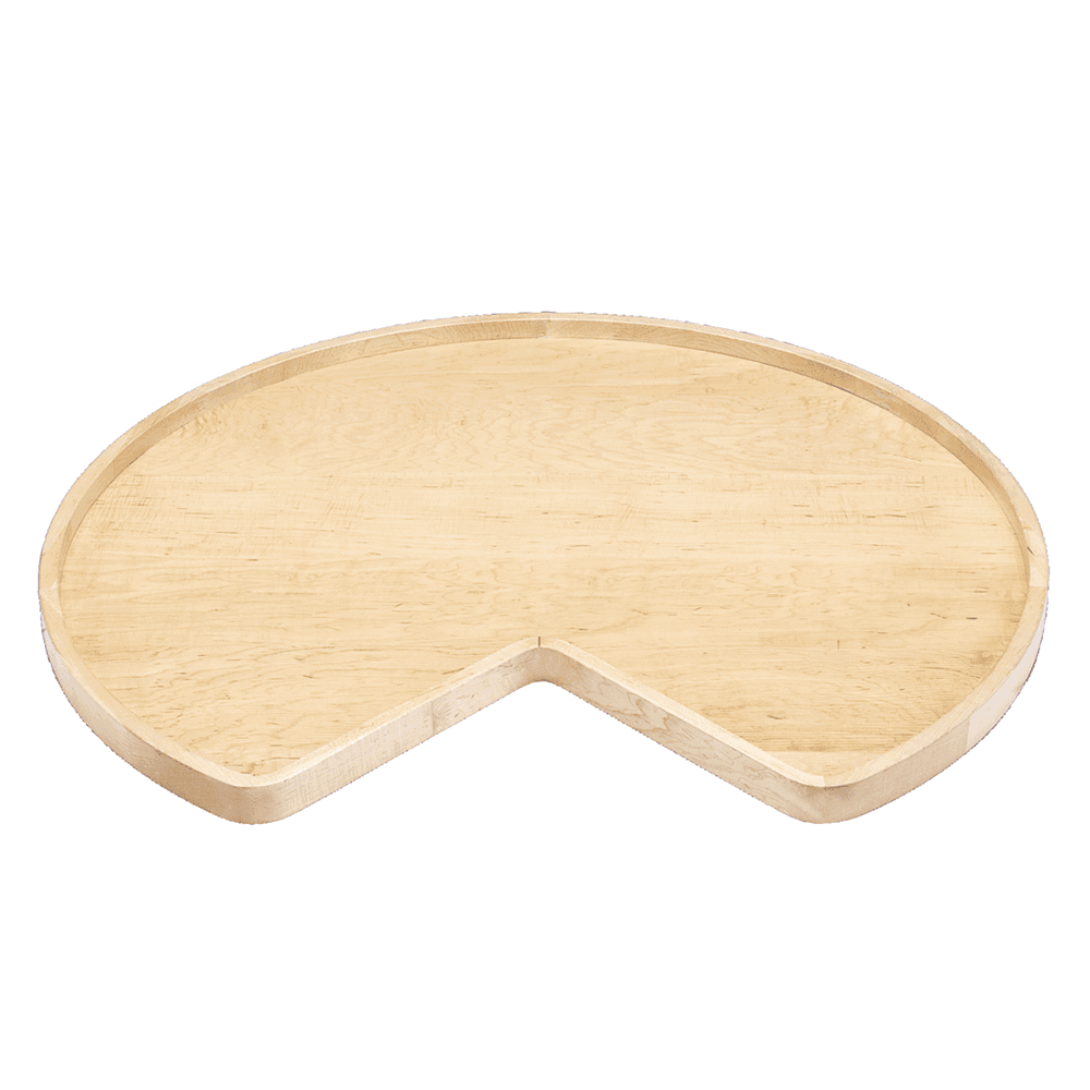 28" Kidney 1 Tray Wood Lazy Susan, 2-3/8" Height - Main Image