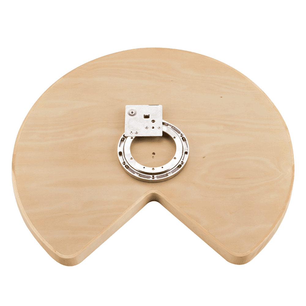 32" Kidney 1 Tray Wood Lazy Susan, 2-3/8" Height - Alt Image 1